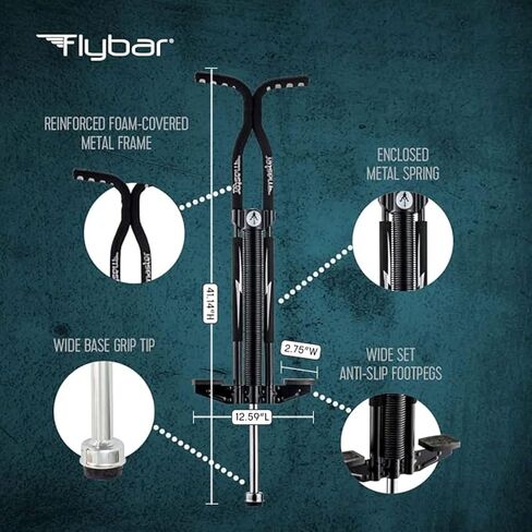 Flybar Master Pogo Stick ، ​​تتراوح أعمارهم بين 9+ ، 80 إلى 160 رطلاً ، مقابض قبضة سهلة ، أوتاد مضادة للانزلاق ، ألعاب في الهواء الطلق للفتيات ، خارج الألعاب للأطفال ، المراهقين in Kuwait