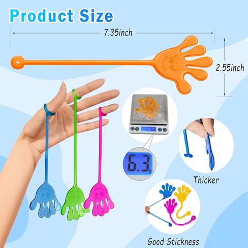اليدين اللزج Bulk 48 PCS Party Favors for Kids 4-8 8-12 Stacky Latcy Hand Toy Easter Stainsers Egg Fillers Goodie Bag Treasure Box Toys لجوائز الفصول الدراسية لوازم حفلة عيد ميلاد in Kuwait