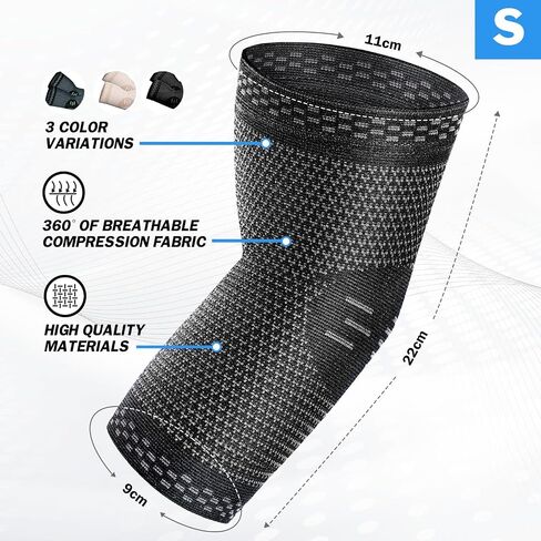 POWERLIX 2Pack Elbow Orthopedic Brace Compression Support (Pair) - Elbow Sleeve for Tennis, Golfer’s, Bursitis, and Sprains, Arthritis, Tendonitis. Pain Relief(Black, L) in Saudi Arabia