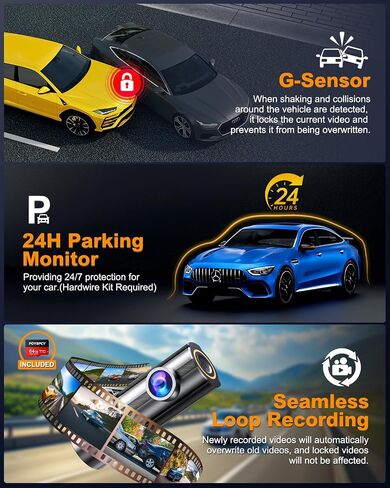 Dash Cam Front 4K, Built-in 5GHz WiFi with CPL, Car Camera Dashcam with UHD 2160P, 64GB Card, 24H Parking Monitor, Super Night Vision, WDR, G-Sensor, App Control, 170° Wide Angle, Support 256GB Max in Saudi Arabia