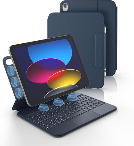 Dexnor for iPad 11th (A16)/ 10th Generation Case with Keyboard Ultra-Thin Magnetic Detachable Folio Keyboard Cover Multi-Touch Trackpad Backlit for iPad 11th Gen (2025)/ 10th Gen 10.9" (2022) in Saudi Arabia