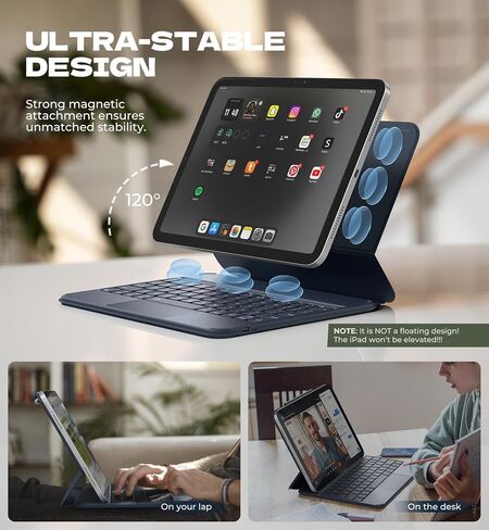 Dexnor for iPad 11th (A16)/ 10th Generation Case with Keyboard Ultra-Thin Magnetic Detachable Folio Keyboard Cover Multi-Touch Trackpad Backlit for iPad 11th Gen (2025)/ 10th Gen 10.9" (2022) in Saudi Arabia