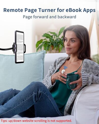 TikTok Scrolling Ring, Page Turner for iPhone iPad, Wireless Bluetooth Camera Remote Control, Compatible with iOS, Android Phones, Tablets - Black in Saudi Arabia