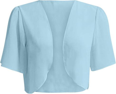 Short Sleeve Cardigans for Women Trendy Lightweight Bolero Shrug Cardigan Casual Loose Open Front Cropped Cardigan in Kuwait