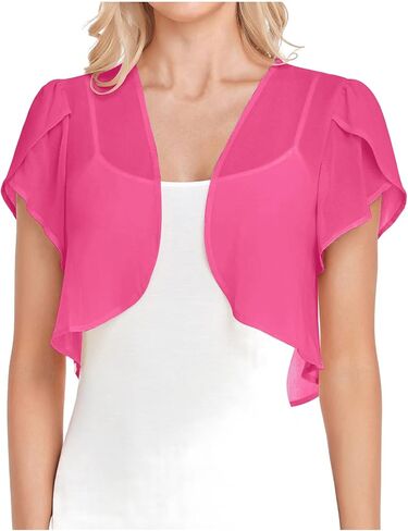 Short Sleeve Cardigans for Women Trendy Lightweight Bolero Shrug Cardigan Casual Loose Open Front Cropped Cardigan in Kuwait