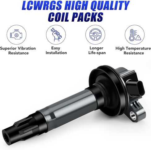 LCWRGS Ignition Coil Coil Pack و Spark Plugs تناسب 3.5 3.7 2016 2017 2018 2019 Ford Edge Explorer F150 Flex Mustang Taurit Transit 150 250 350 Lincoln MKT MKX Continental UF823 DG563 ، مجموعة من 6 in Saudi Arabia