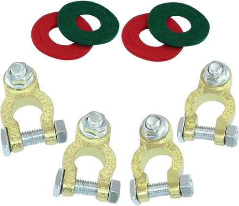 Hitefu Pure Copper Battery Terminal Connectors, M8 x 21mm Bolt Battery Cable Ends with Anti-corrosion Pad for Car, RV Accessories, Automotive & Marine Battery (2 Pairs) in Saudi Arabia