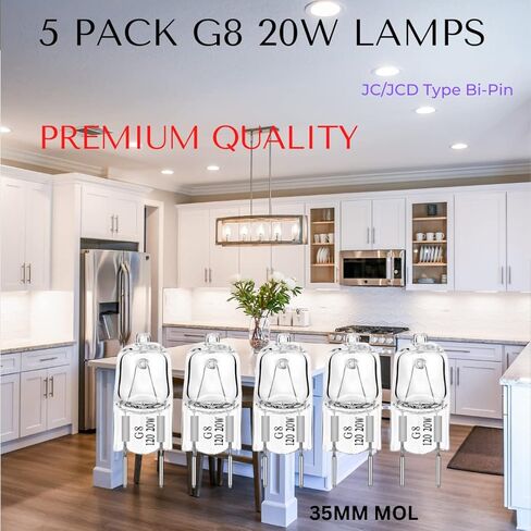 LSE Lighting 5 Pack - 20 Watt Xenon G8 20W 20 Watt 120V T4 Light Lights JCD 120 Volt in Kuwait