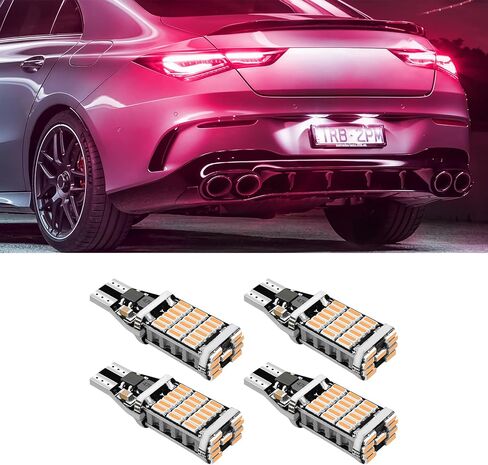 4 أجهزة كمبيوتر LED مصابيح عكسية ، لمبة إضاءة عكسية ، T15 4014 45SMD نسخ احتياطي لمصباح تشغيل الإشارة ، وملحقات السيارة العالمية خالية من الخالية من المصابيح والتشغيل لمعظم السيارات (وردية) in Kuwait
