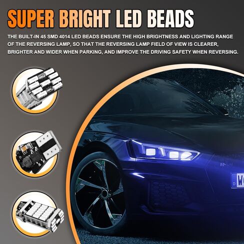 4 أجهزة كمبيوتر LED مصابيح عكسية ، لمبة إضاءة عكسية ، T15 4014 45SMD نسخ احتياطي لمصباح تشغيل الإشارة ، وملحقات السيارة العالمية خالية من الخالية من المصابيح والتشغيل لمعظم السيارات (وردية) in Kuwait