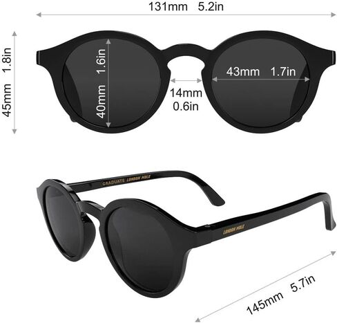 LONDON MOLE® Graduate sunglasses | Cool round panto shaped glasses | Men’s Women’s Unisex | Spring hinges in Kuwait