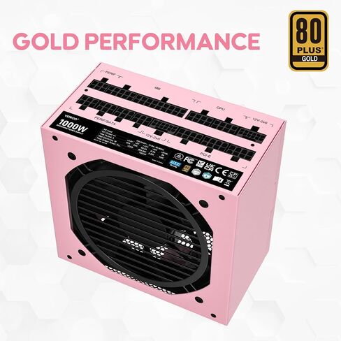 Vetroo 850W Power Supply Dual PCIe 5.1 ATX 3.1 Ready, 80 Plus Gold Full Modular, Quiet Operation with 120mm FDB Fan, 10-Year Warranty - White in Kuwait