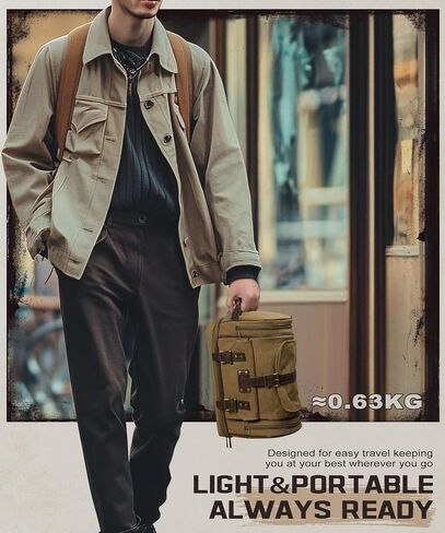 ARCFOX Travel Hanging Toiletry Bag for Men, Vintage Canvas Large Toiletry Bag with 7 Compartments, Camping Gym Travel Toiletry Kit Organizer with PVC Wet & Dry Pockets, Personalized Wash Bag, Brown in Saudi Arabia
