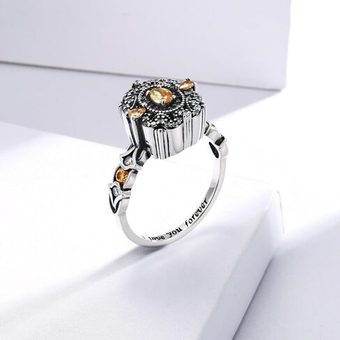 Sterling Silver Urn Ring for Ashes 925 Vintage Cremation Jewelry Ash Cubic Zirconia Butterfly Bereavement Keepsake Rings Memorial Gifts for Women in Saudi Arabia