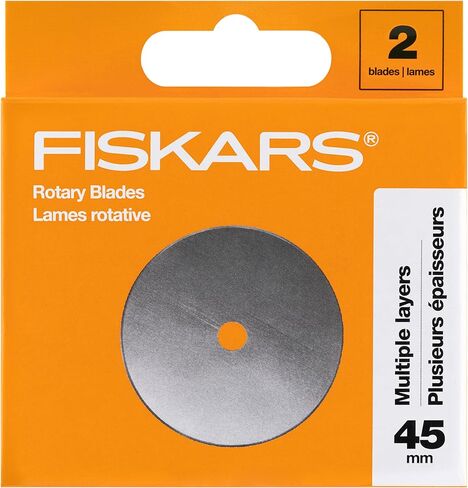 Fiskars 45mm Titanium Rotary Rades (2 Pack) - استبدال شفرة القطع الدوار - الحرف اليدوية والخياطة واللحف - رمادي in Kuwait
