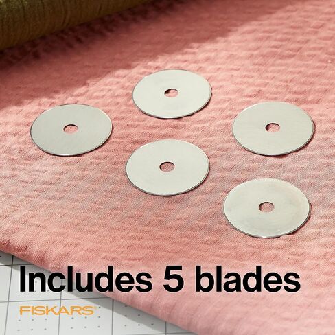 Fiskars 45mm Titanium Rotary Rades (2 Pack) - استبدال شفرة القطع الدوار - الحرف اليدوية والخياطة واللحف - رمادي in Kuwait