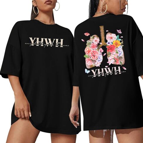 DUTUT Christian Shirts for Women Oversized Jesus Shirt Religious Faith Graphic Tops Short Sleeve Casual Crewneck Tee in Kuwait