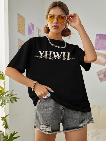 DUTUT Christian Shirts for Women Oversized Jesus Shirt Religious Faith Graphic Tops Short Sleeve Casual Crewneck Tee in Kuwait