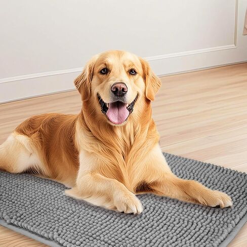 Bath Mats for Bathroom Non Slip 24"x16" - Soft Chenille Bathroom Rugs for Bath Decor, Quick Dry Absorbent Washable Bath Rugs for Bathroom Floor (Grey) in Saudi Arabia