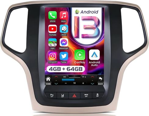 Upgrade Radio for Jeep Grand Cherokee WK 2014 2015 2016: [64G] 10.4" Tesla Style Touch Screen Stereo Replacement with Carplay Android Auto 5GWiFi BT5.0 Backup Camera GPS in Saudi Arabia
