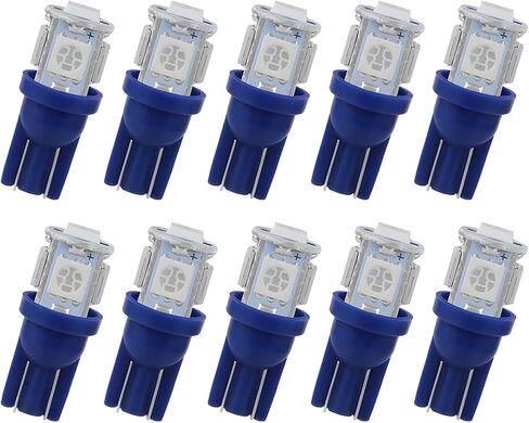 10PCS T10 LED Car Light Bulb, 12V 6000K Automotive Wedge 194 168 2825 5050 5SMD LED Bulb Chips Dome Lights, Universal for Vehicle Map Door Courtesy License Plate Lights and More（White） in Saudi Arabia
