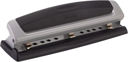 Swingline 3 Hole Punch, 10 Sheet Capacity Three Hole Puncher 3 Ring, Adjustable 2-3 Hole Paper Punch, Precision Pro, Black & Silver (74037) in Kuwait