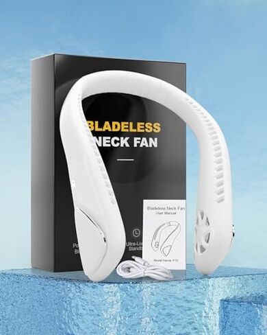 Bladeless Neck Fan - Portable Neck Fan with 3 Wind Speed,USB Rechargeable Personal Neck Fan, Hands-Free Design USB Fan - Ideal for Outdoor Activities and Travel in Saudi Arabia
