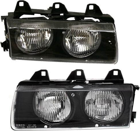 سائق Garage-Pro والمصباح الأمامي للركاب لـ BMW 328i 1996-1999 الهالوجين مع قاعدة لمبة (S). Coupe ، Sedan & Convertible استبدال# 63121387862 ، 63121387861 in Saudi Arabia