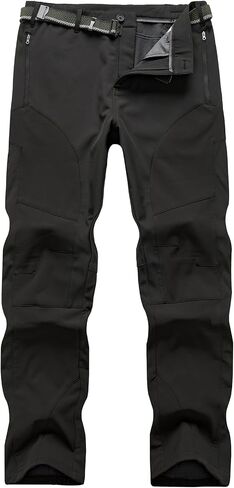 Mens Hiking Snow Pants Skiing Winter Fleece Lined Water Repellent Softshell Pants Outdoor Camping Walking Fishing in Saudi Arabia
