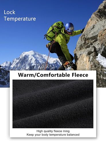 Mens Hiking Snow Pants Skiing Winter Fleece Lined Water Repellent Softshell Pants Outdoor Camping Walking Fishing in Saudi Arabia