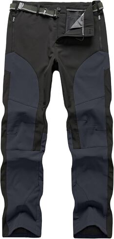 Mens Hiking Snow Pants Skiing Winter Fleece Lined Water Repellent Softshell Pants Outdoor Camping Walking Fishing in Saudi Arabia