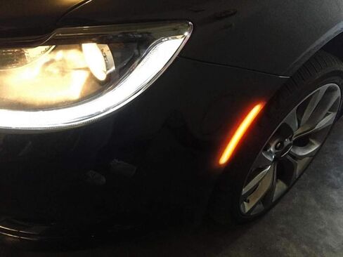 iJDMTOY Smoked Lens Amber Full LED Front Side Marker Light Kit Compatible With 2015-2017 Chrysler 200, Powered by 66-SMD LED, Replace OEM Sidemarker Lamps in Saudi Arabia