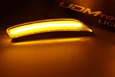iJDMTOY Smoked Lens Amber Full LED Front Side Marker Light Kit Compatible With 2015-2017 Chrysler 200, Powered by 66-SMD LED, Replace OEM Sidemarker Lamps in Saudi Arabia
