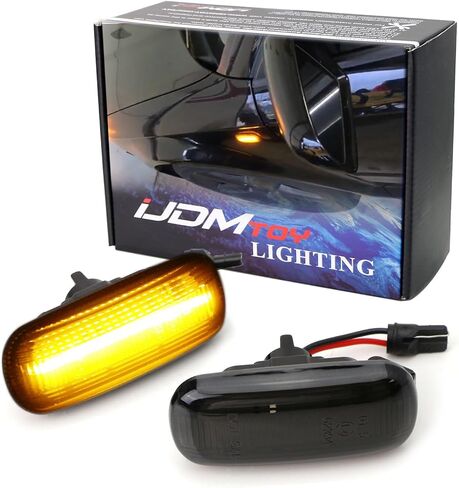 Ijdmtoy Clear Lens Amber Full LED Front Fender Side Marker Kit متوافق مع Audi A3 A4 A6 S6 مدعومًا بمصباح 21-SMD ، استبدل مصابيح الجوانب الأمامية OEM in Saudi Arabia
