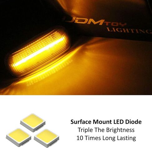 Ijdmtoy Clear Lens Amber Full LED Front Fender Side Marker Kit متوافق مع Audi A3 A4 A6 S6 مدعومًا بمصباح 21-SMD ، استبدل مصابيح الجوانب الأمامية OEM in Saudi Arabia