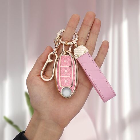 بالنسبة لغطاء مفاتيح Nissan 3 Buttons ، فإن مفتاح TPU Soft Soft TPU Protector bling Key FOB fob chain for Rogue Armada Pathfinder Versa Smart Key ، Gold Pink in Kuwait