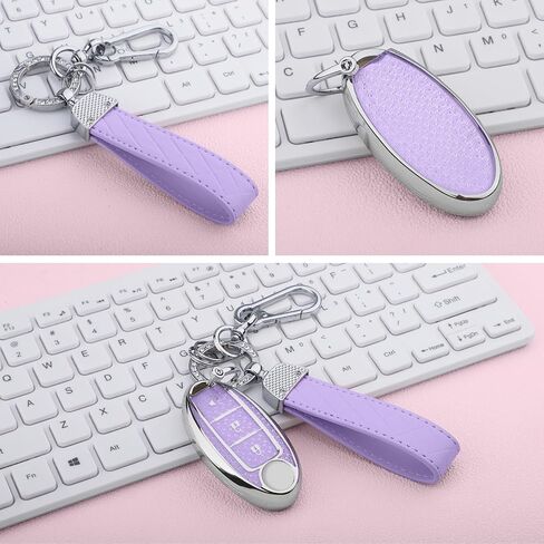 for Nissan 3 Buttons Key fob Cover, Soft TPU Keys Protector Bling Key Fob Keychain for Rogue Armada Pathfinder Versa Smart Key, Gold Pink in Saudi Arabia