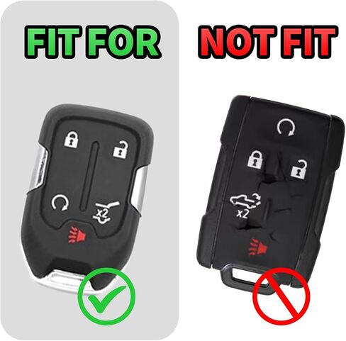 BYZ For Carbon Fiber Style ABS Key fob Cover,Keychain, Key Case Accessories Compatible with 2023 2022 2021 2020 2019 GMC Sierra and Chevy Silverado 1500 2500HD 3500HD, Remote Protector Case in Saudi Arabia