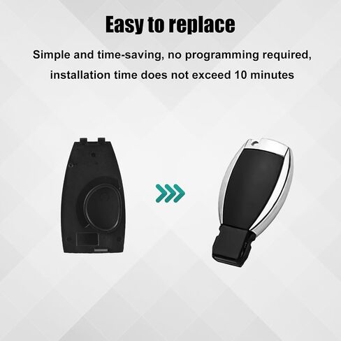 2pcs مفتاح السيارة fob استبدال الخلفية ، غطاء خلفي بطارية Keyfob ، قذيفة مفاتيح متوافقة مع Benz-Class C-Class E-Class W204 3-Butto Auto Interior in Saudi Arabia
