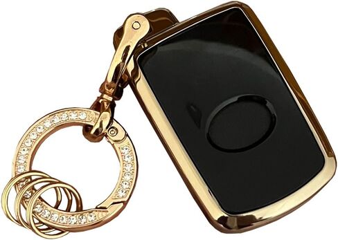 TPU Soft TPU لغطاء Toyota Key FOB مع ملحق السلسلة المفاتيح يناسب Toyota Camry Avalon Corolla Highlander RAV4 Sequoia Smart Keys (4-Button-Black) in Kuwait