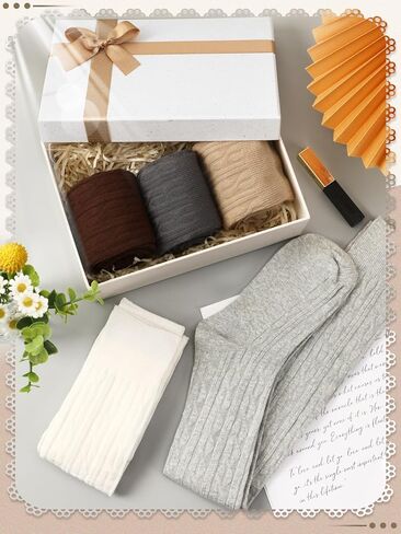 Jansun 5 أزواج من جوارب الحذاء متماسكة للسيدات - فخذ عالية وركبة الجوارب - هدايا الحجم الحرة in Kuwait