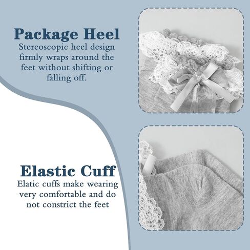 1 Pair Grey Ruffle Frilly Socks Women, Lace Socks for Women Ankle Ruffle, Lolita Vintage Style, Soft Polyester, Comfortable and Breathable for All Seasons in Saudi Arabia