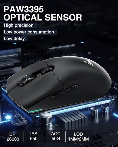 SM805 Lightweight Wireless Gaming Mouse,24000 DPI,Tri-Modes Connection,BT/Type-C Wired/2.4G Wireless Mouse Gaming with 2 Side Buttons, Engineering Grip Custom Mouse for Gamer,White in Saudi Arabia