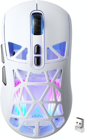 SM805 Lightweight Wireless Gaming Mouse,24000 DPI,Tri-Modes Connection,BT/Type-C Wired/2.4G Wireless Mouse Gaming with 2 Side Buttons, Engineering Grip Custom Mouse for Gamer,White in Saudi Arabia