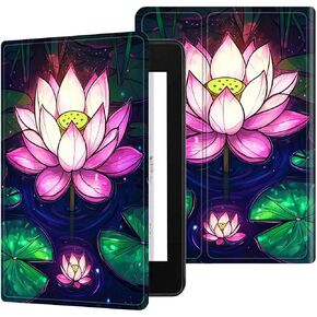 للحصول على Kindle Paperwhite 12th Generation 2024 7 "Case/Kindle Colorsoft Signature Edition 7" ، حالة وقائية ذكية مقاومة للصدمات متعددة الزاوية مع الاستيقاظ التلقائي/النوم ، تنين بارد الأرجواني in Kuwait