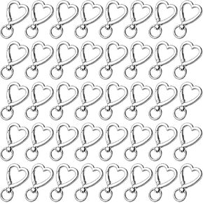 Metal Heart Shape Keychain, 20pcs Sliver Heart Carabiner Clips for Keys, Snap Hook Keychain Clip for Wristlets, Card Holders and Picture Keychains in Kuwait
