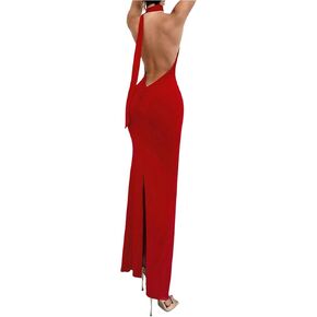 GORGLITTER Women's Open Back Asymmetrical Bodycon Maxi Dress Ruched One Shoulder Wedding Guest Graduation Long Dresses in Saudi Arabia