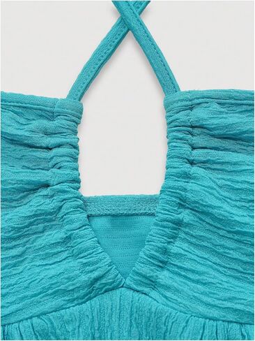 Verdusa Women's Wedding Guest Babydoll Halter Dress Tiered Layered Textured Backless Flowy Short Summer Dress in Saudi Arabia
