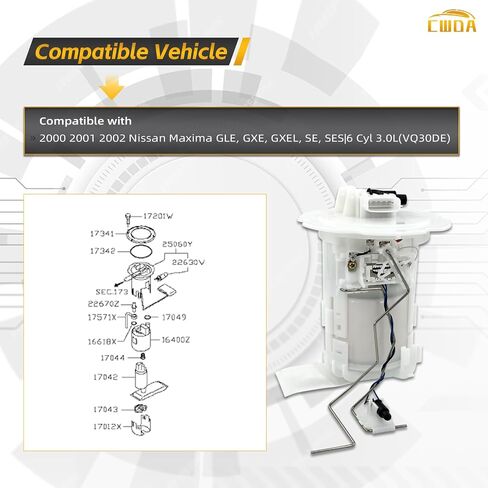 Fuel Pump Assembly 33D-13907-02 Compatible with Yamaha YZ250F YZ250FX YZ450F YZ450FX WR250F WR450F Replace 33D-13907-02-00 33D139070200 in Saudi Arabia