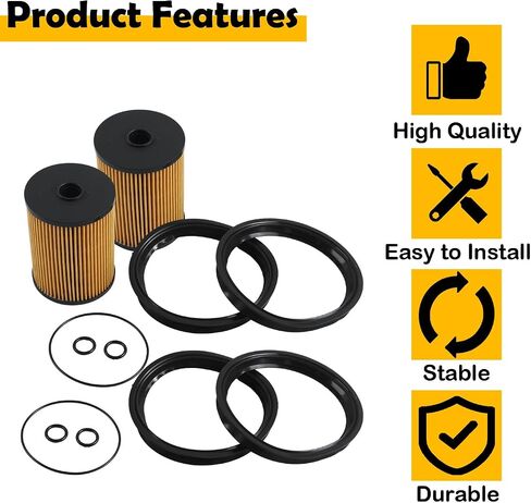 11252754870 2PCS FUEL FILTER KIT W/O RINGS & SEALS متوافقة مع MINI COOPER R56 R57 R58 2007-2015 ، Clubman 2008-2014 ، Convertible 2009-2015 in Kuwait